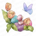 BUNDLE GIRL AMONG TULIPS RUBBER STAMP SET (includes 2 stamps)